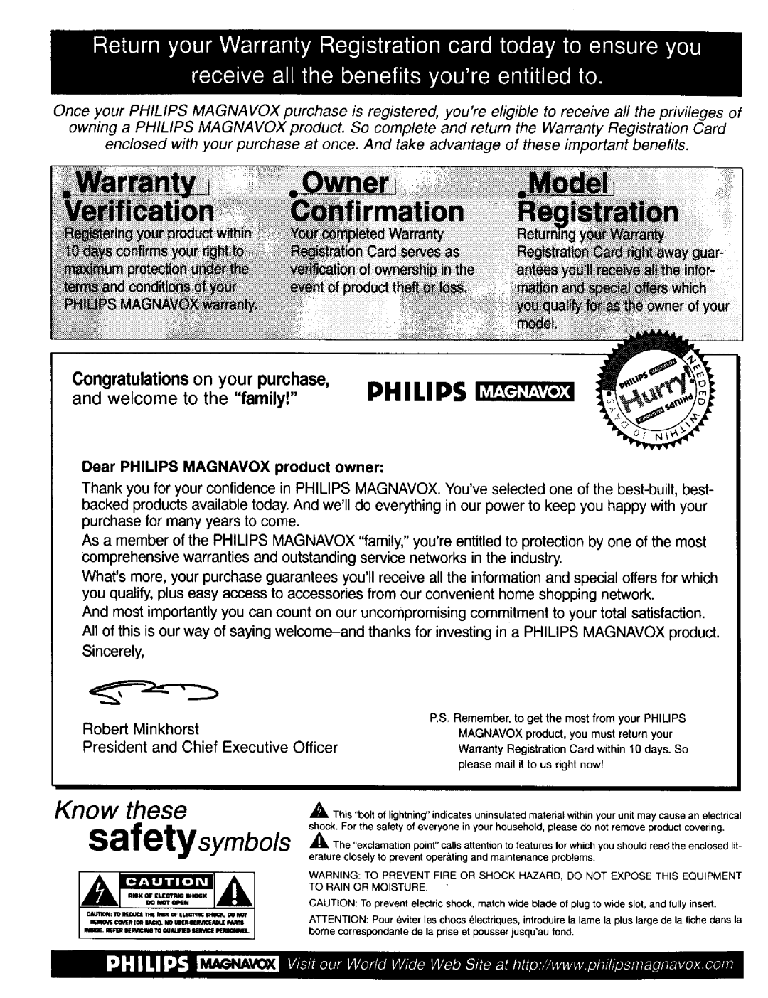 Philips PRI39IXI manual Safetysyrnbo/s,The 