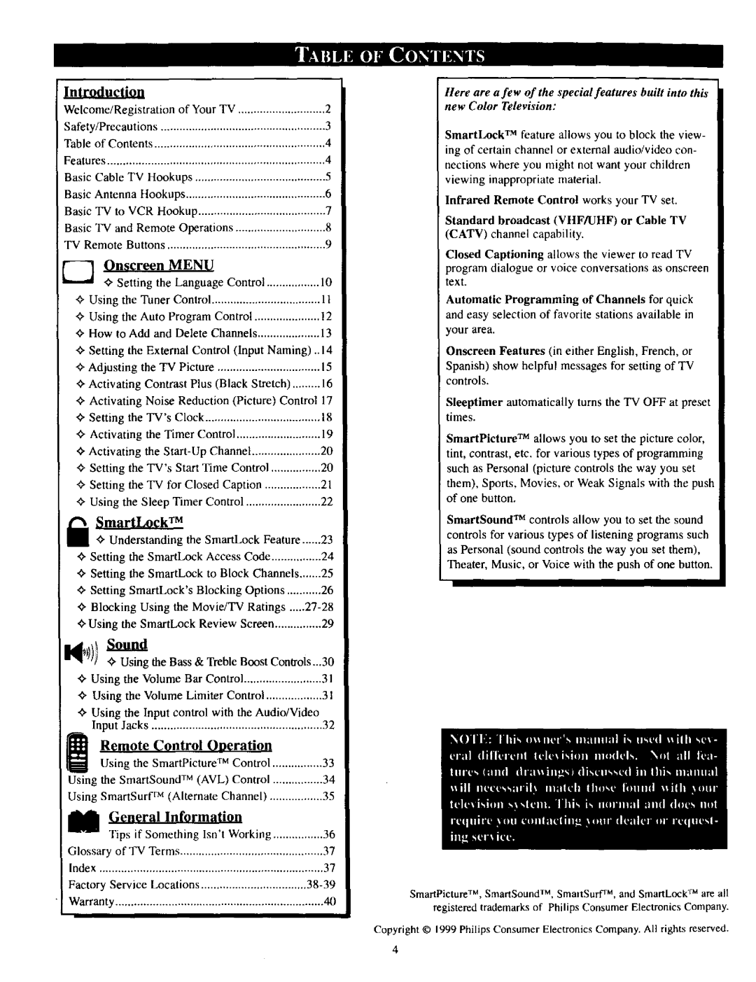 Philips PRI39IXI manual Introduction, ¢, Setting the Language Control, Using the Tuner, ¢, Activating, Times 