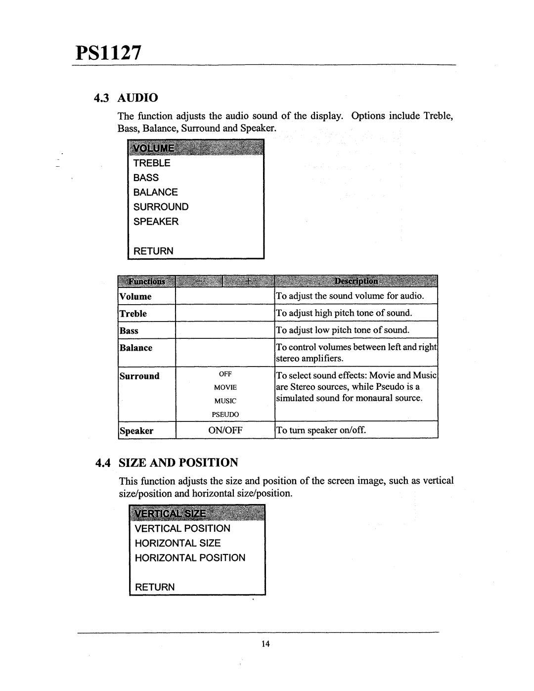 Philips PS1127 manual 