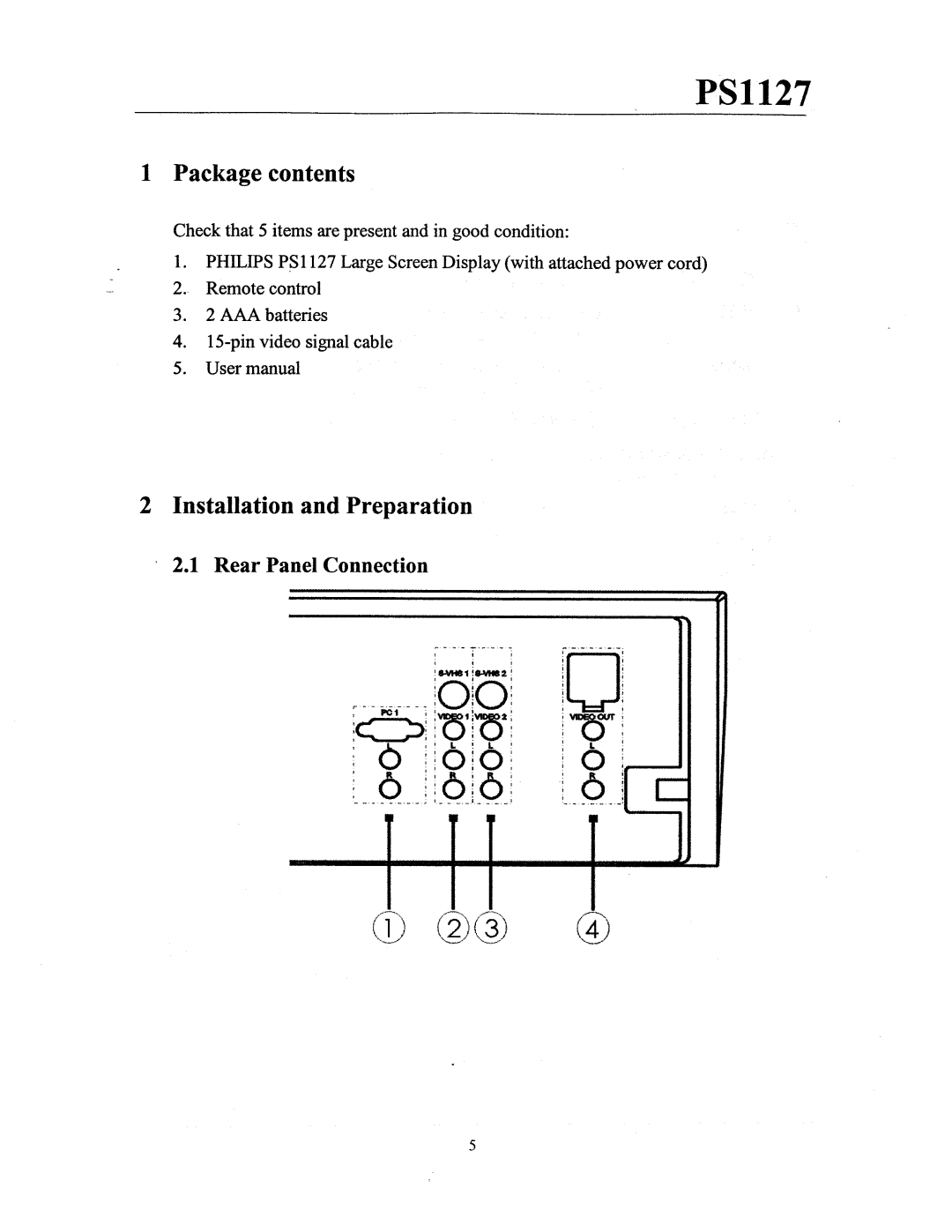 Philips PS1127 manual 