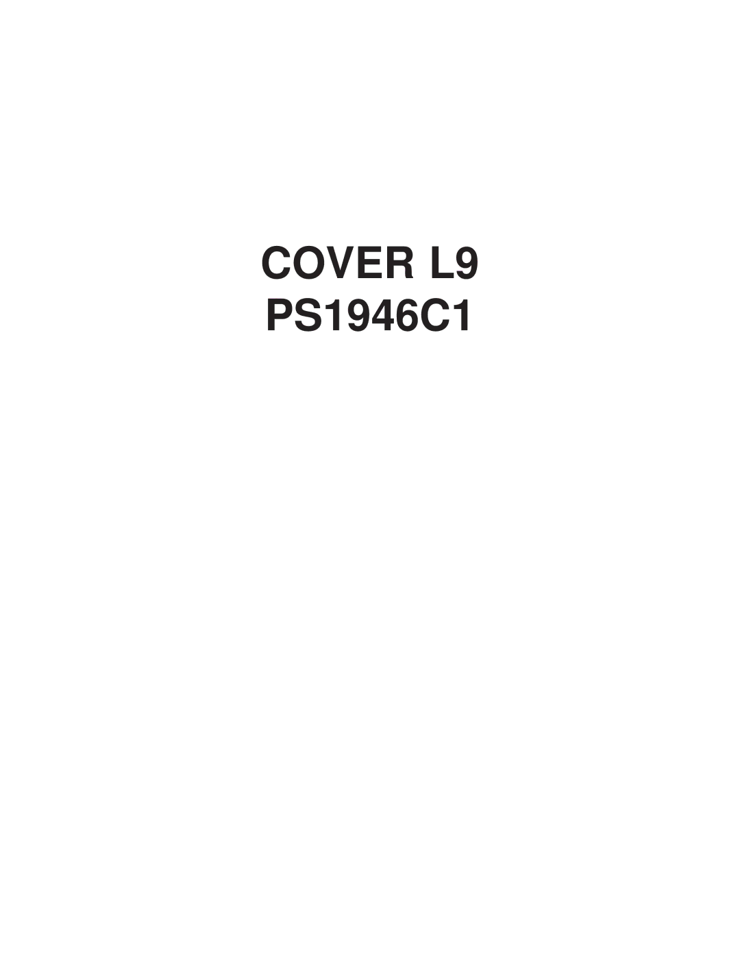 Philips manual Cover L9 PS1946C1 