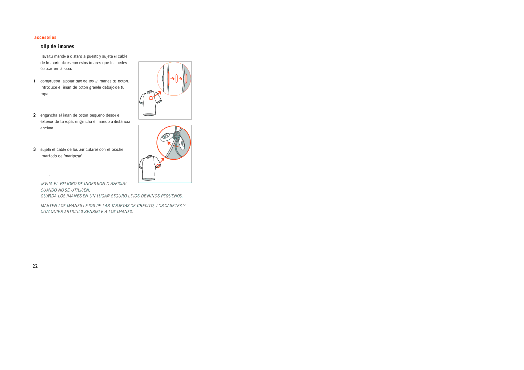 Philips psa [cd8 manual Clip de imanes, Nota 