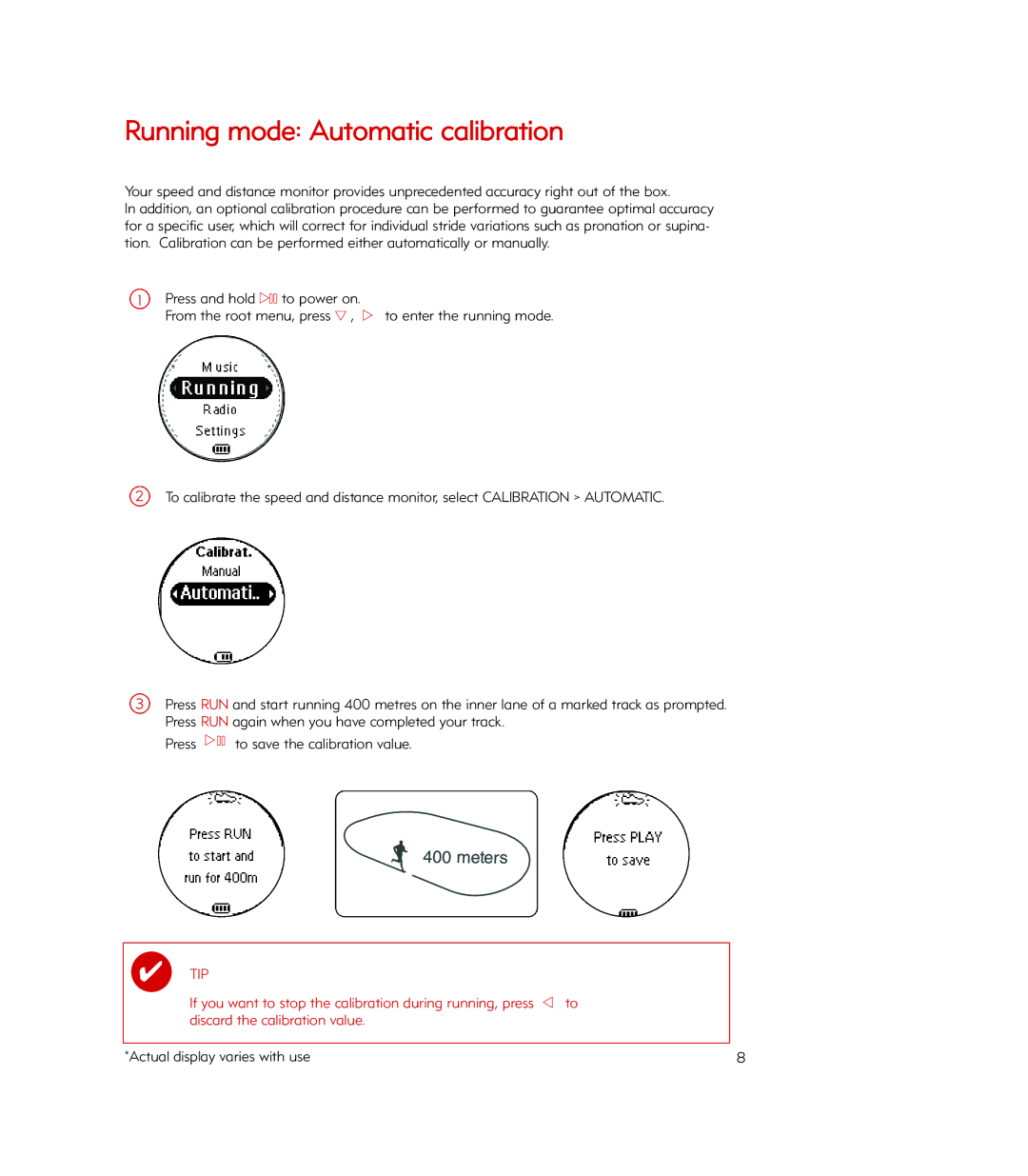 Philips Psa260, PSA260/17 manual Running mode Automatic calibration 