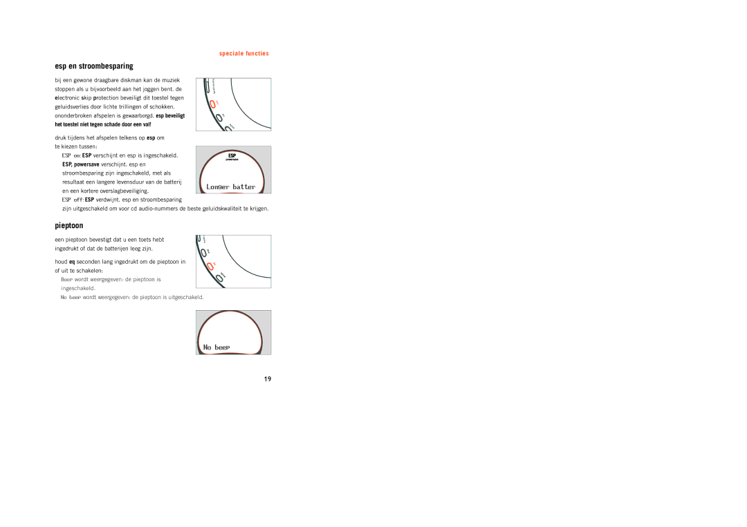 Philips PSA[CD12 manual Esp en stroombesparing, Pieptoon 