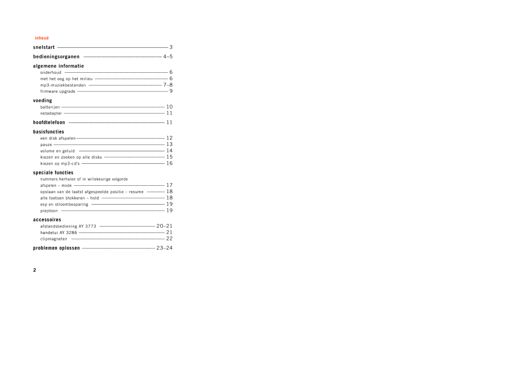 Philips PSA[CD12 manual Voeding 