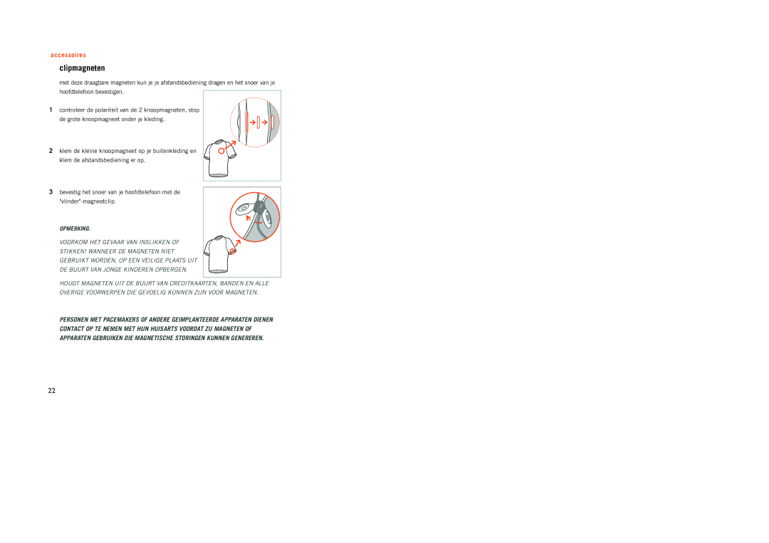 Philips PSA[CD12 manual Clipmagneten, Opmerking 