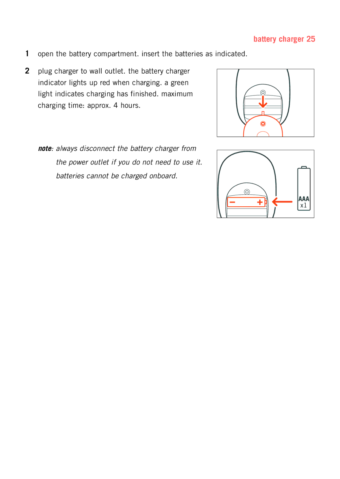 Philips psaplay user manual Battery charger 