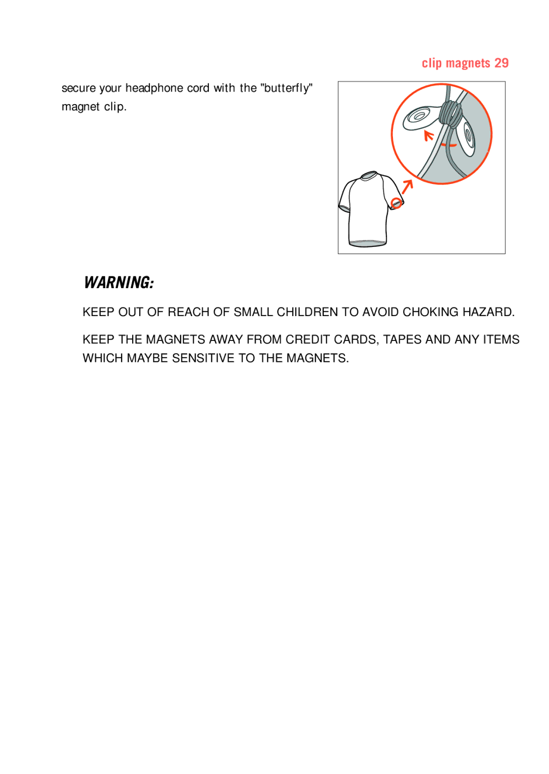 Philips psaplay user manual Clip magnets 