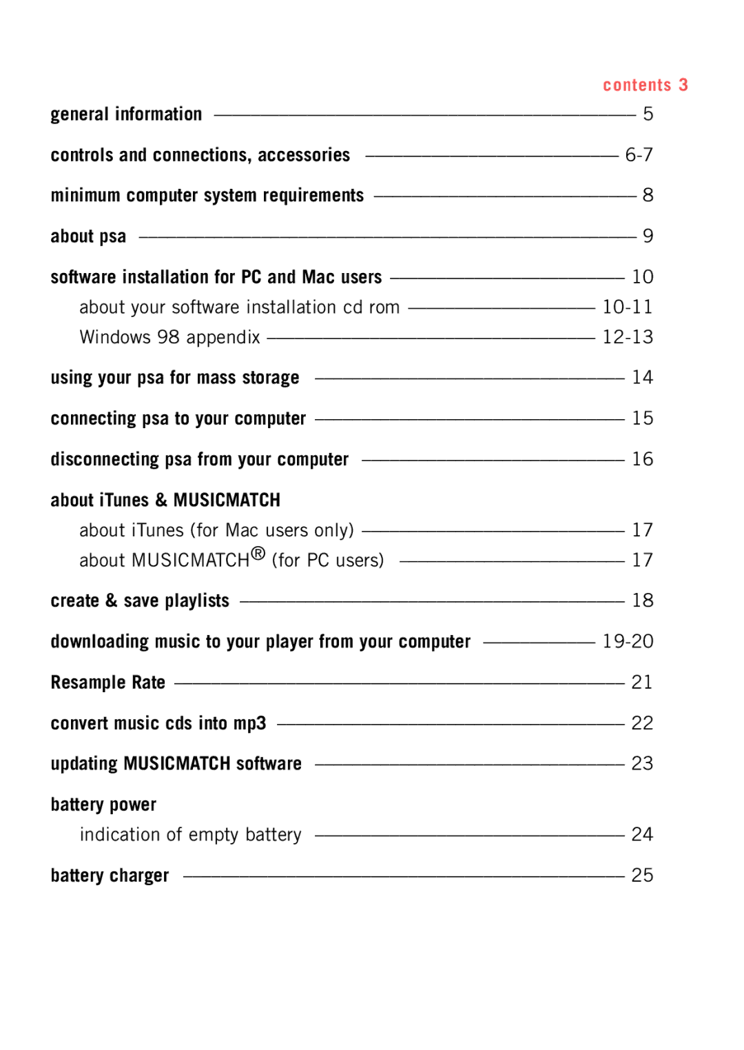 Philips psaplay user manual Contents 