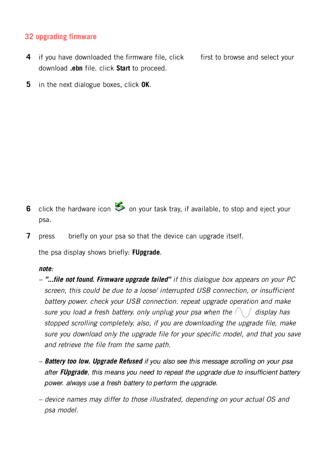 Philips psaplay user manual Upgrading firmware 