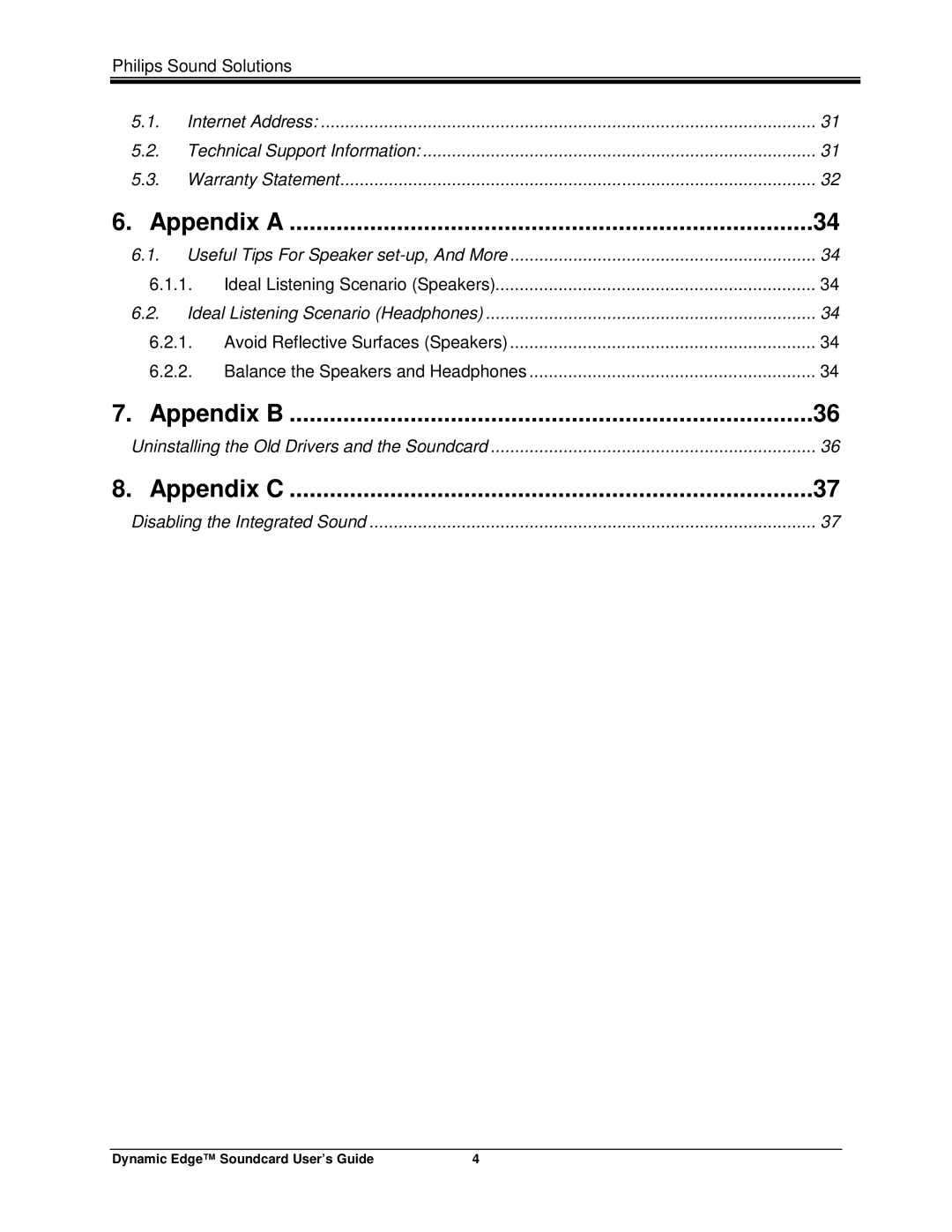 Philips PSC604 manual Appendix B 