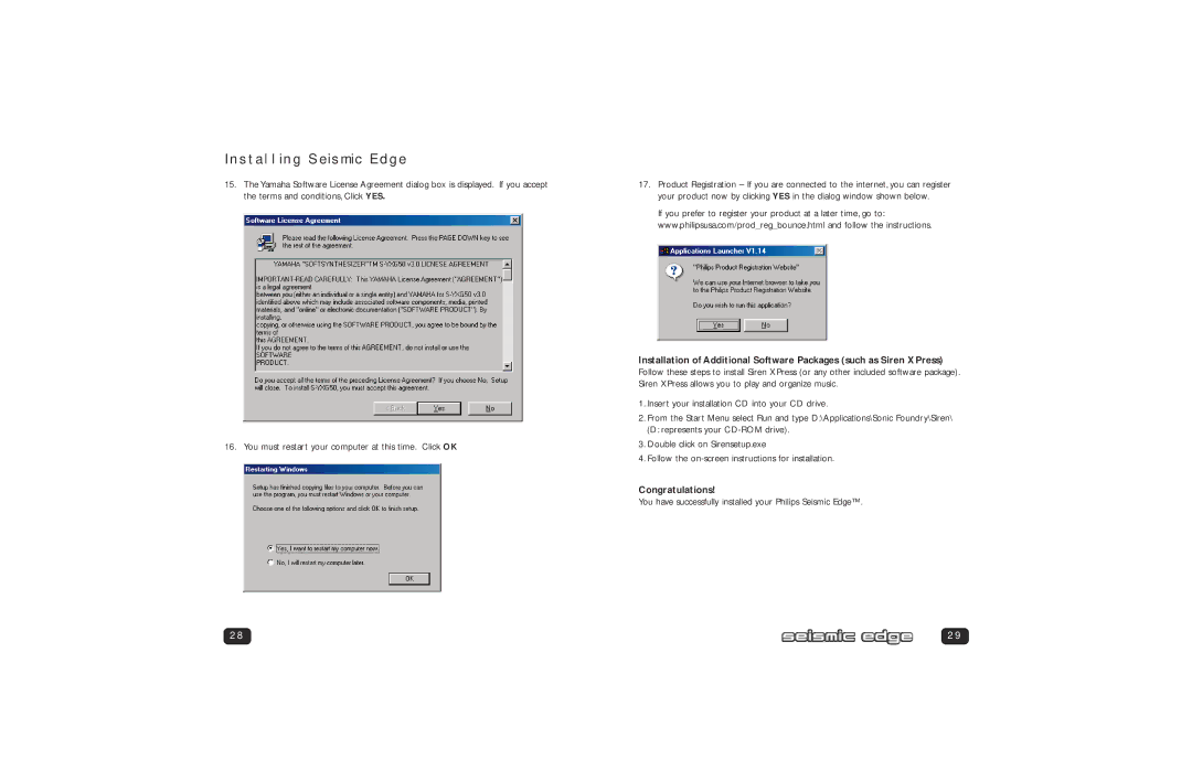 Philips PSC705 user manual Congratulations 