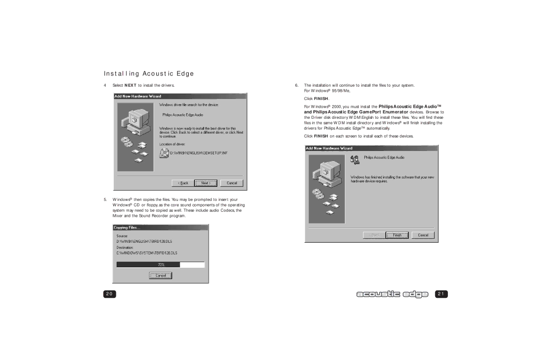 Philips PSC706 user manual Click Finish on each screen to install each of these devices 