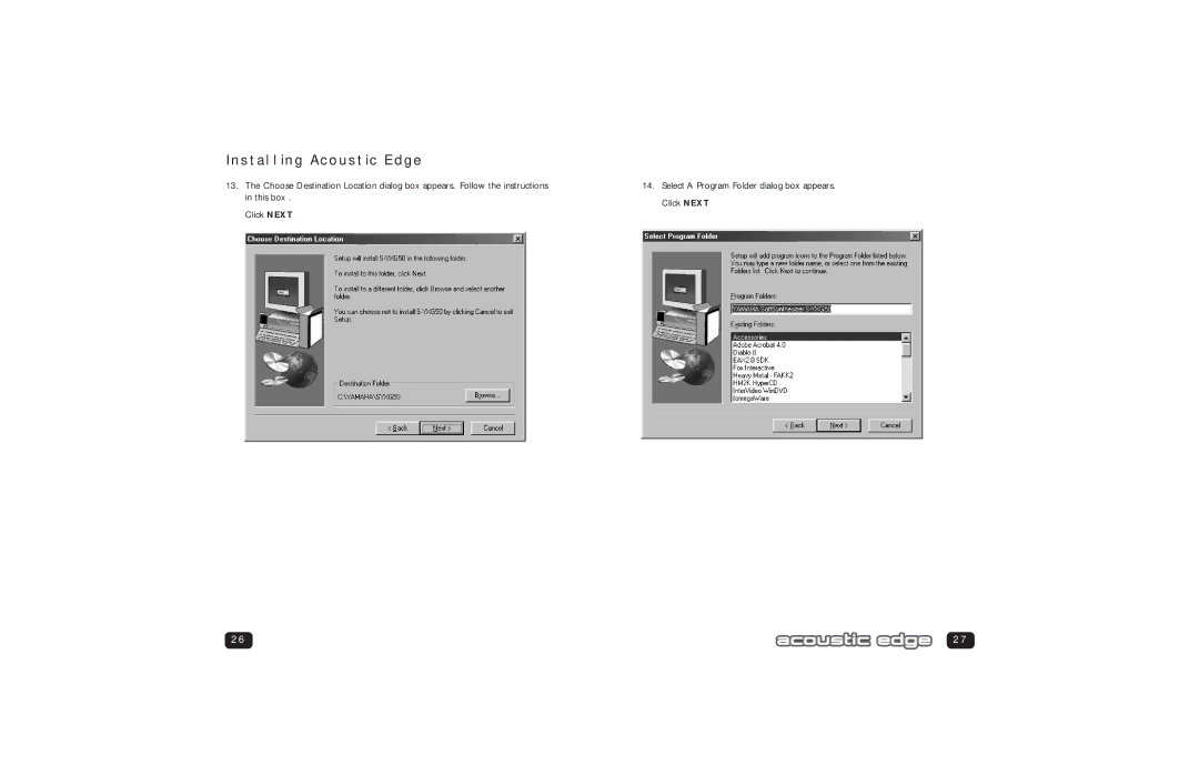 Philips PSC706 user manual Installing Acoustic Edge 