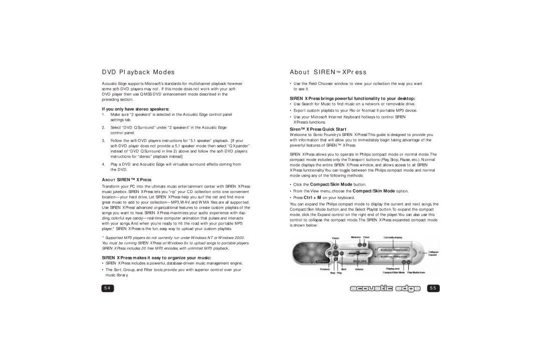 Philips PSC706 user manual About Siren XPress 