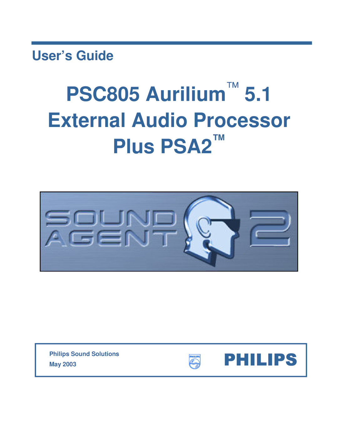 Philips manual PSC805 Aurilium External Audio Processor Plus PSA2 