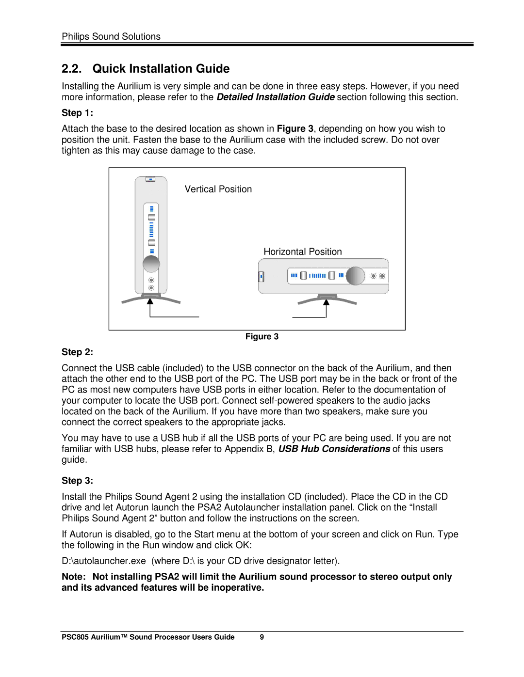 Philips PSC805 manual Quick Installation Guide, Step 