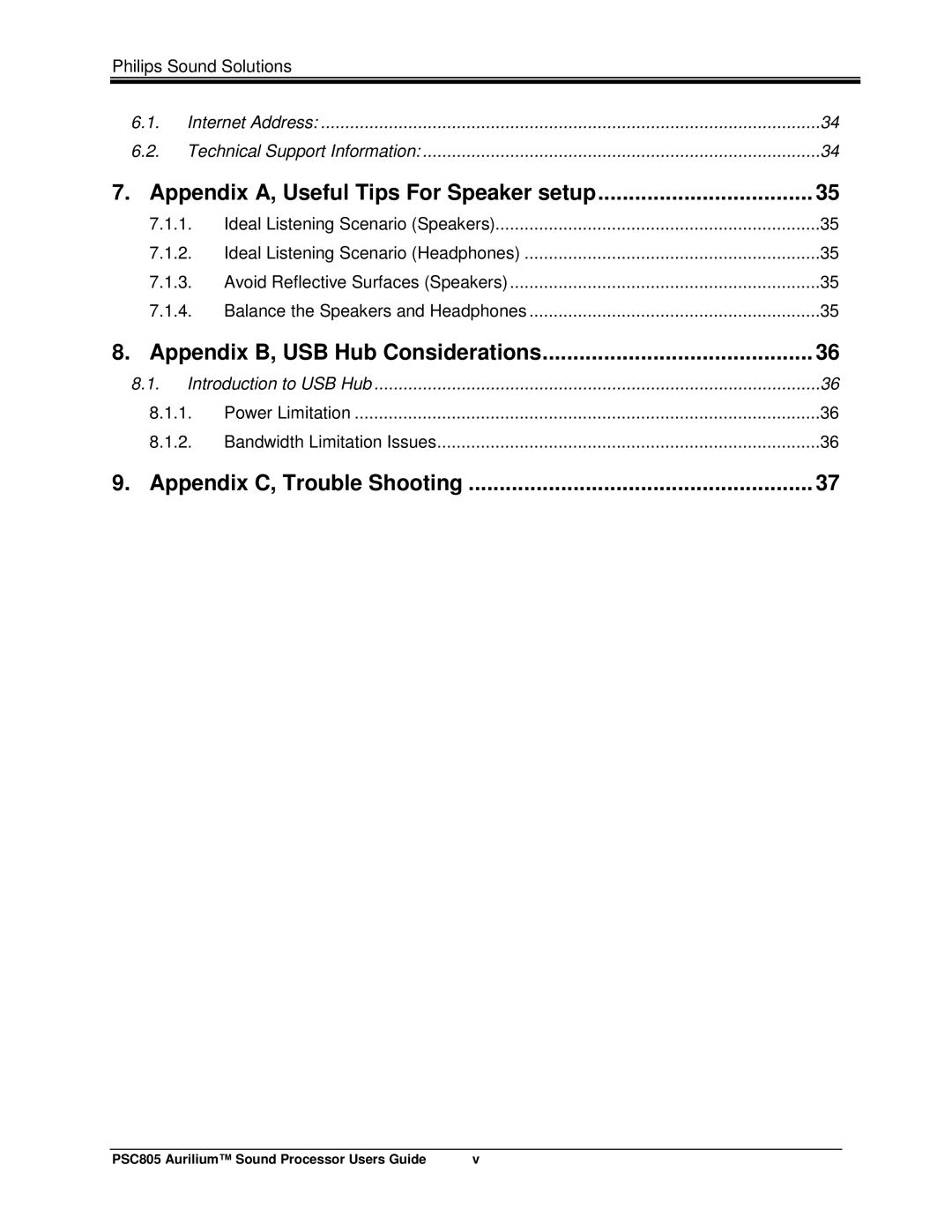 Philips PSC805 manual Appendix B, USB Hub Considerations 