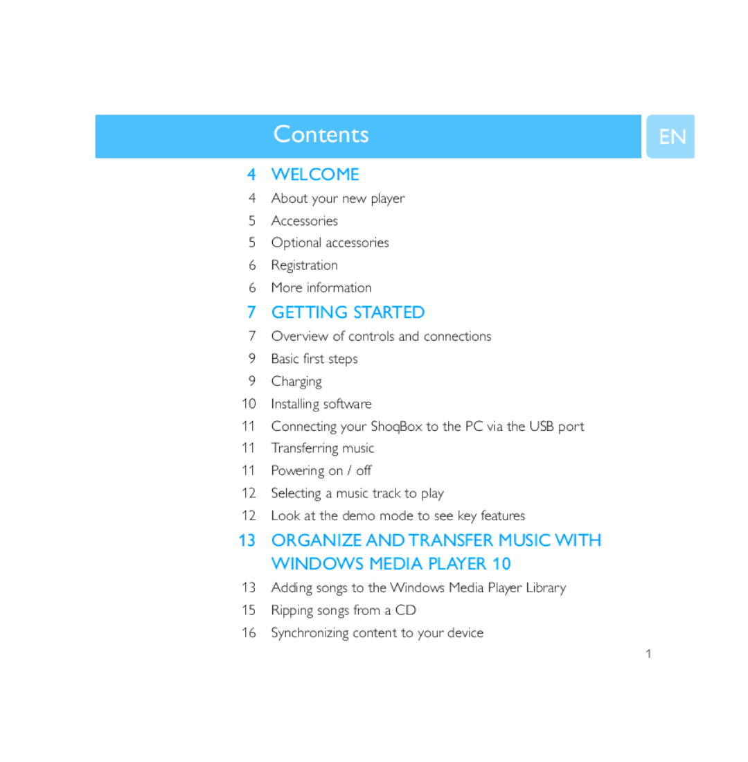 Philips PSS231 user manual Contents 