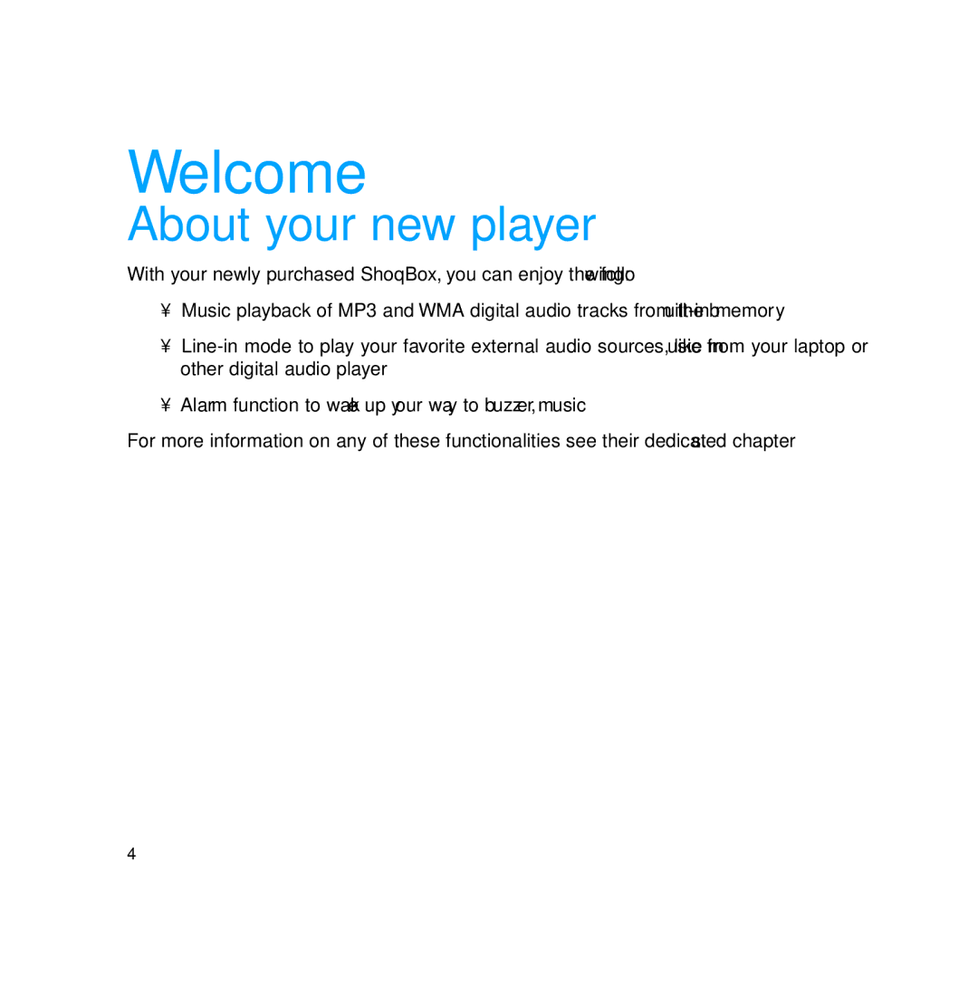 Philips PSS231 user manual Welcome, About your new player 