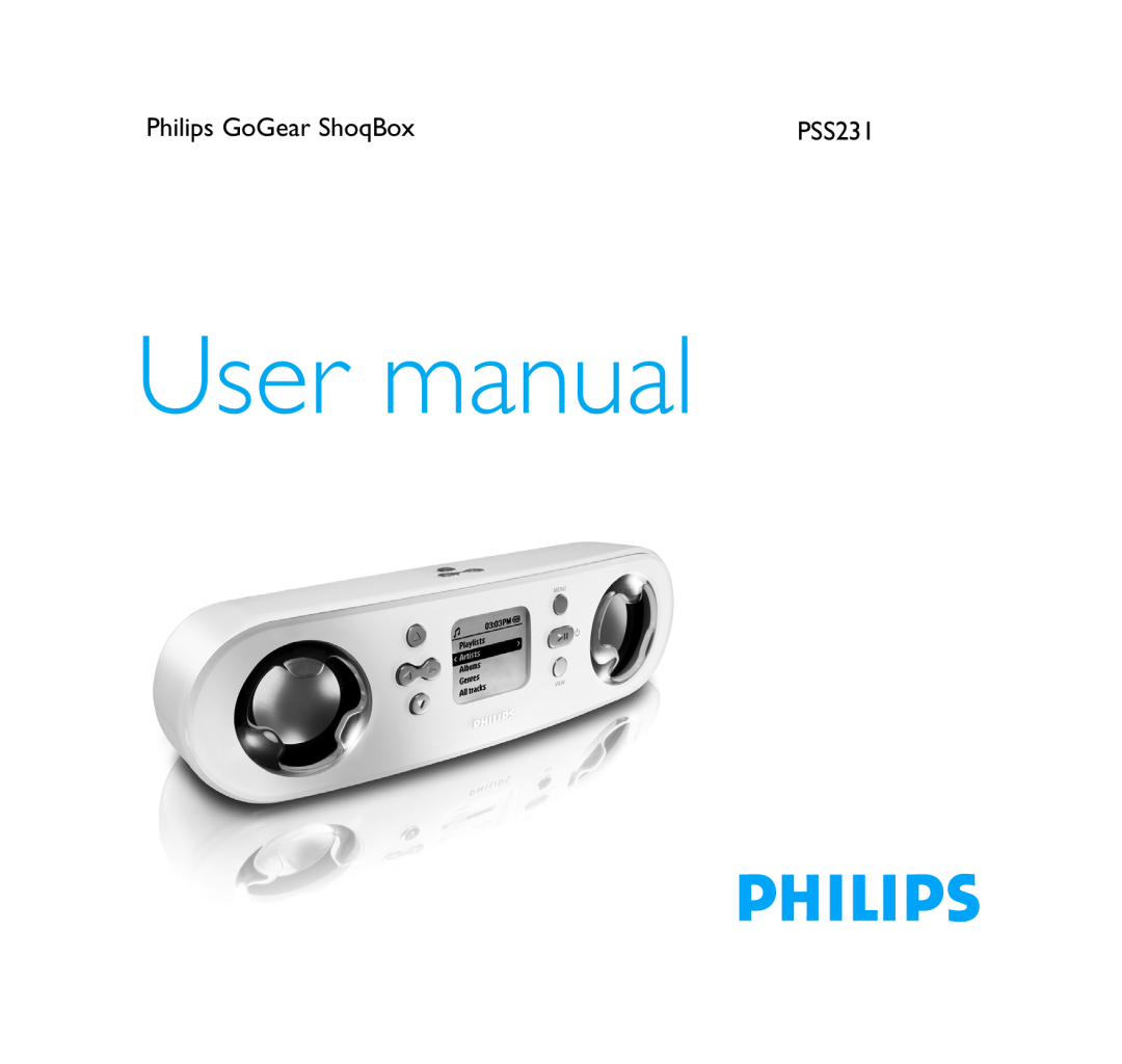 Philips PSS231 user manual Philips GoGear ShoqBox 