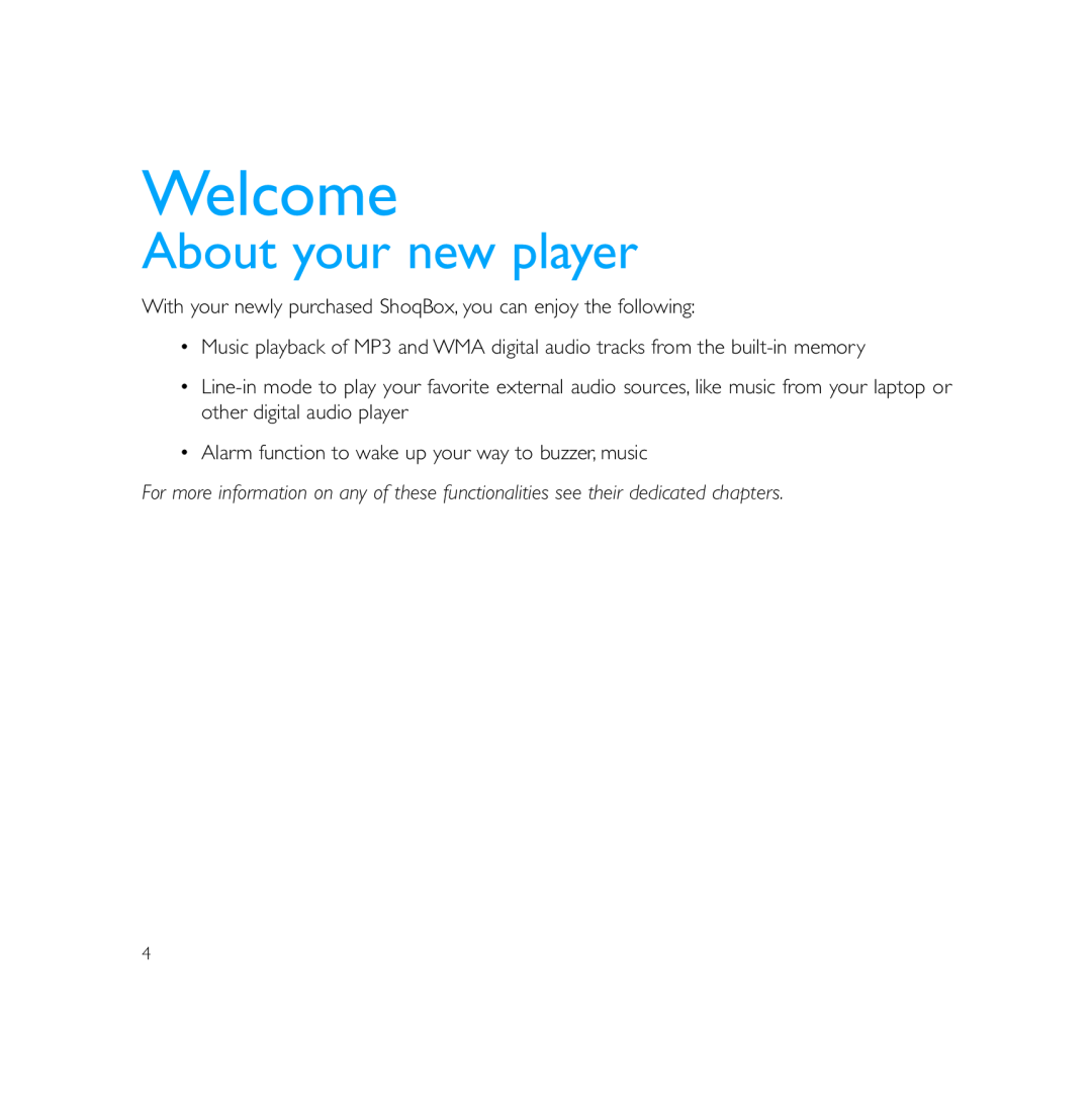 Philips PSS231 user manual Welcome, About your new player 