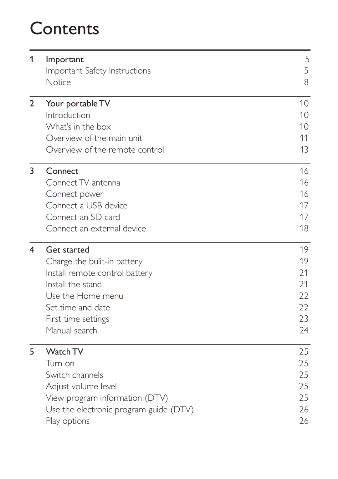 Philips PT9000/12 user manual Contents 