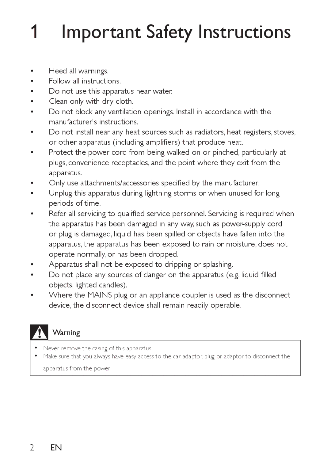 Philips PV9002I, PV7002I user manual Important Safety Instructions 