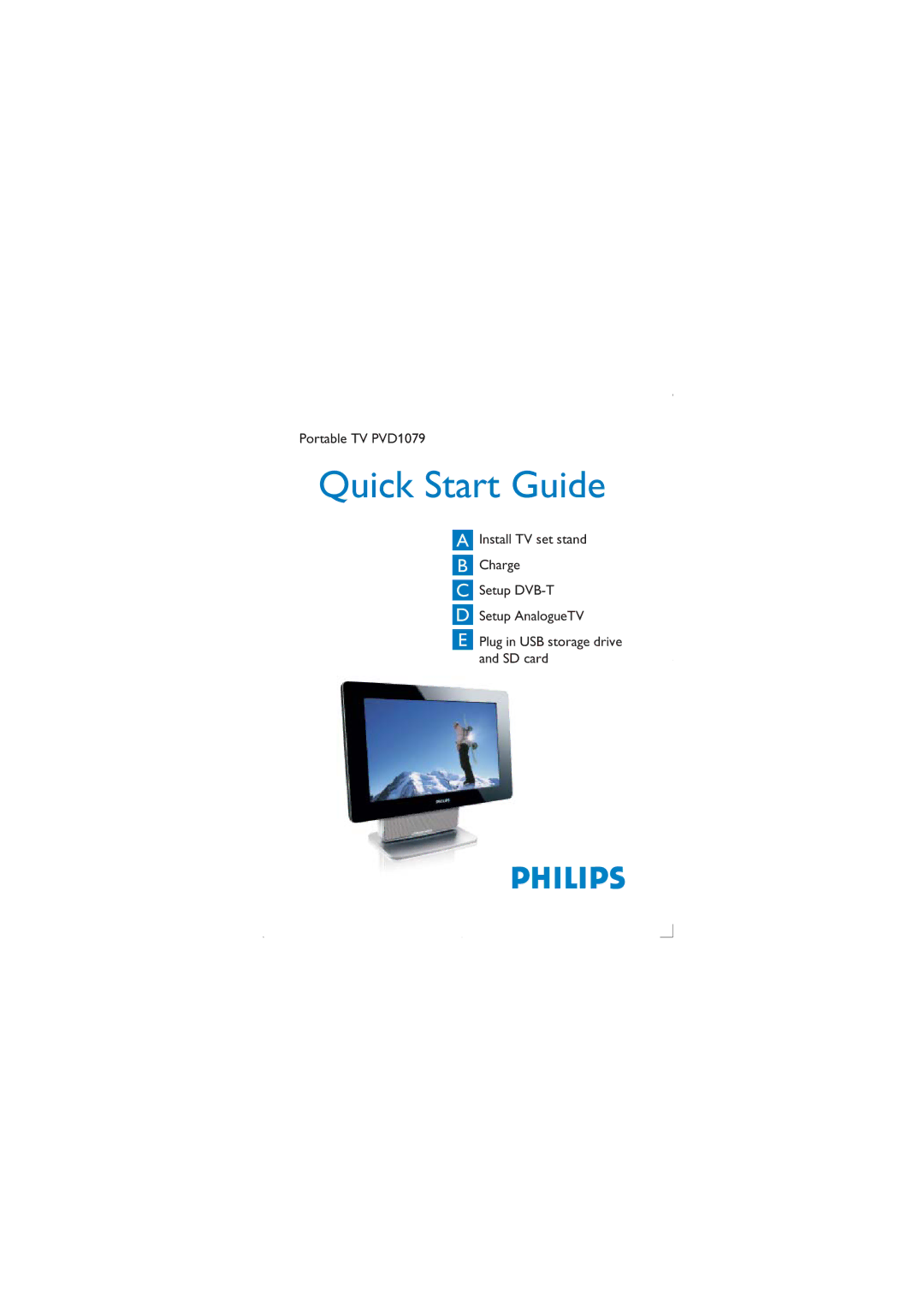 Philips PVD1079/12 quick start Quick Start Guide 