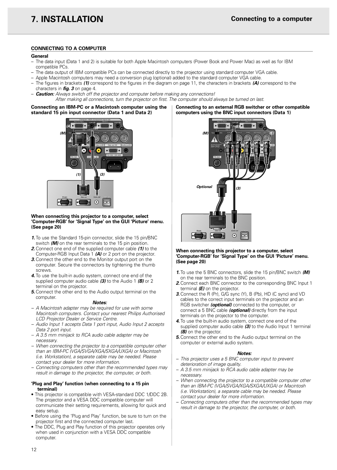 Philips PXG20 manual Connecting to a computer, Connecting to a Computer, General 