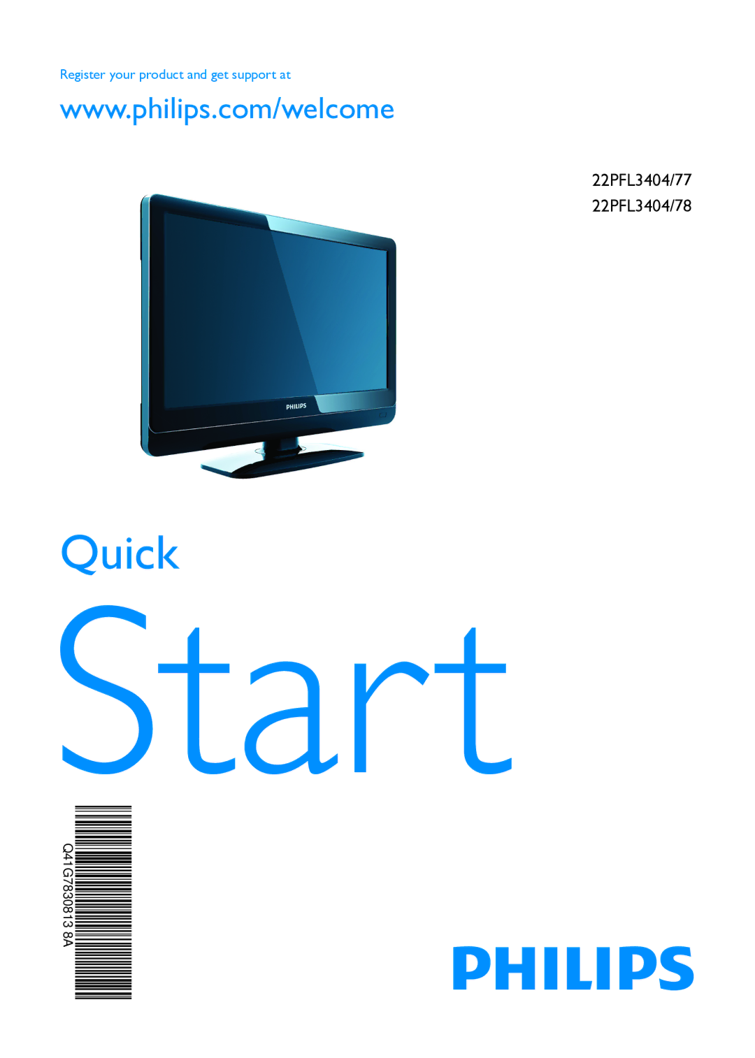 Philips Q41G78308138A manual Star t 