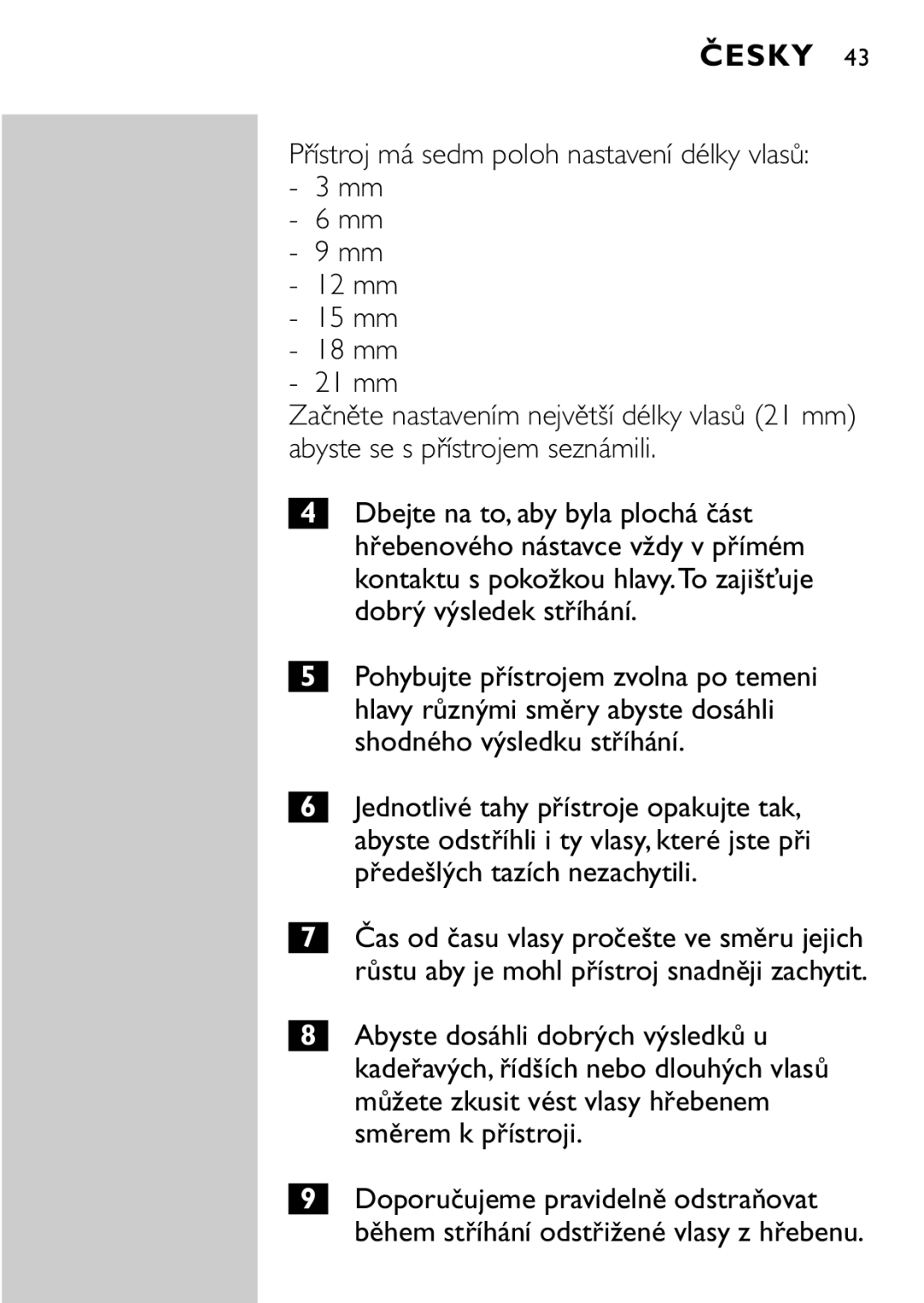 Philips QC5040 manual Česky 