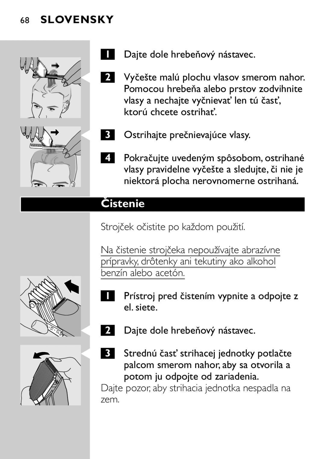 Philips QC5040 manual Čistenie 