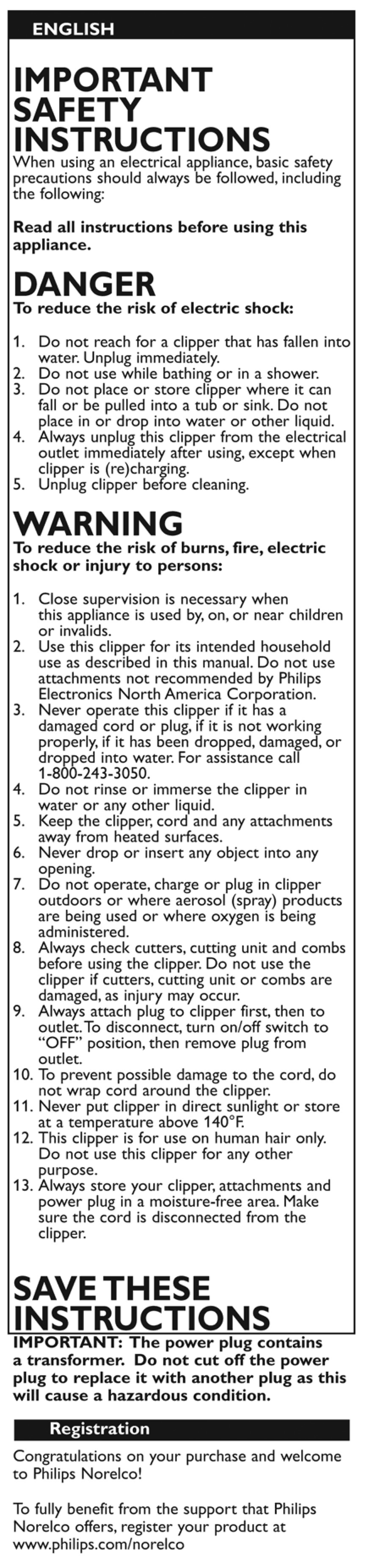 Philips QC5170/60 manual 