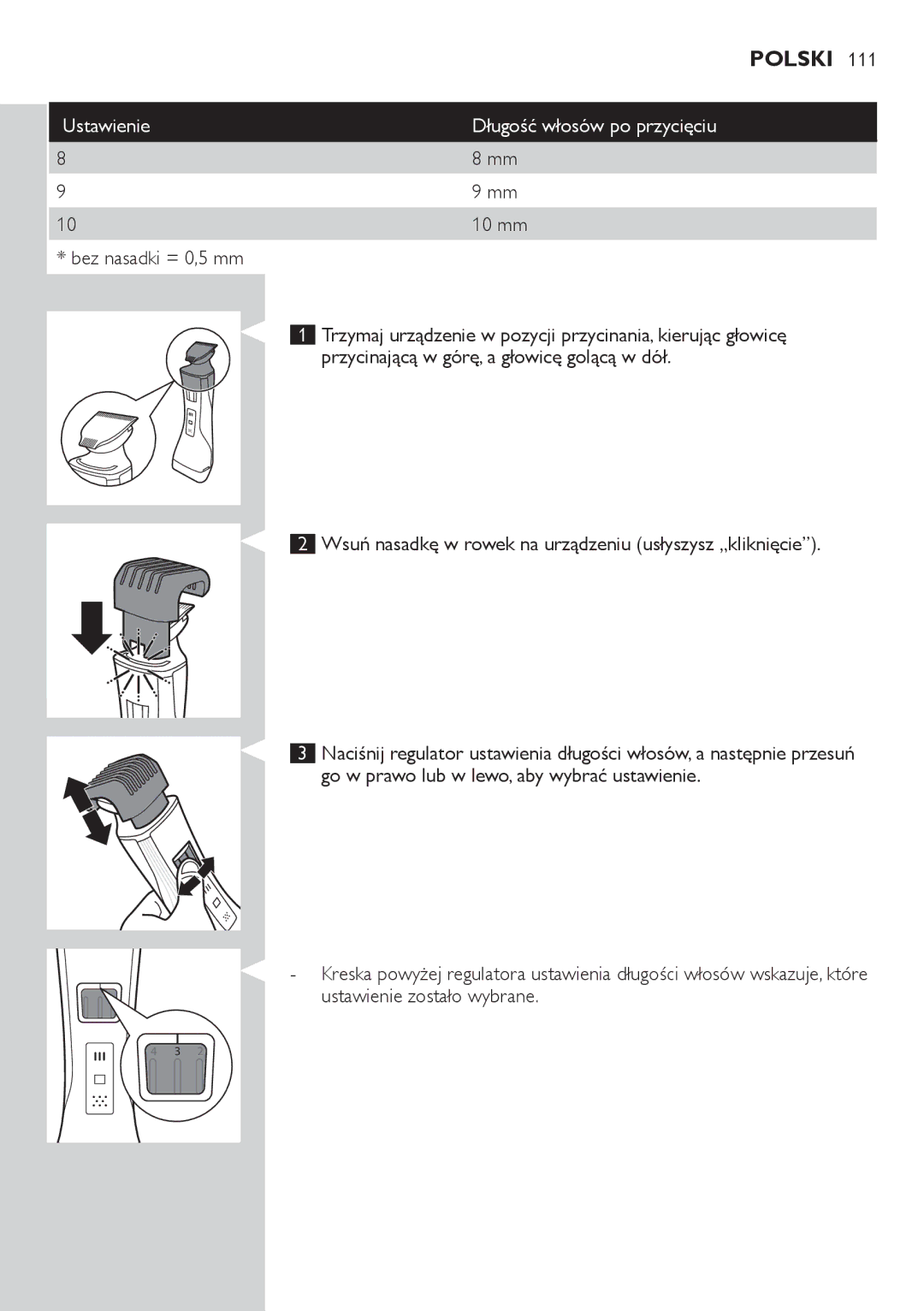 Philips QS6140 manual 10 mm 