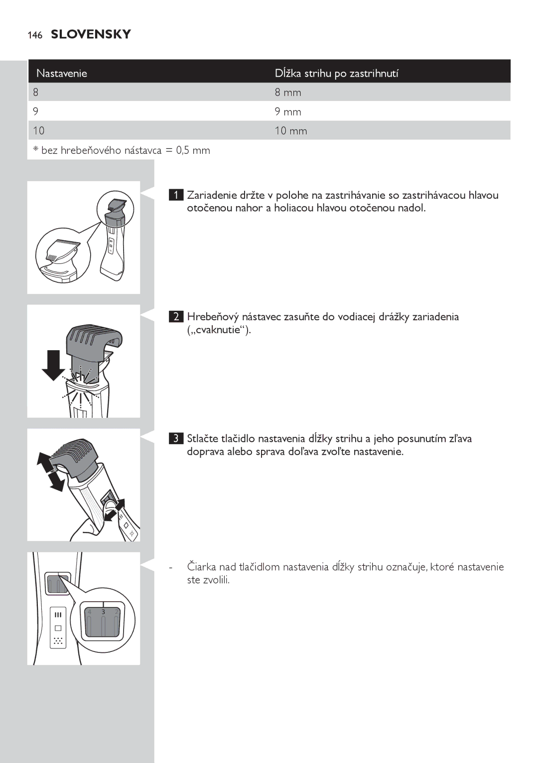 Philips QS6140 manual 10 mm 