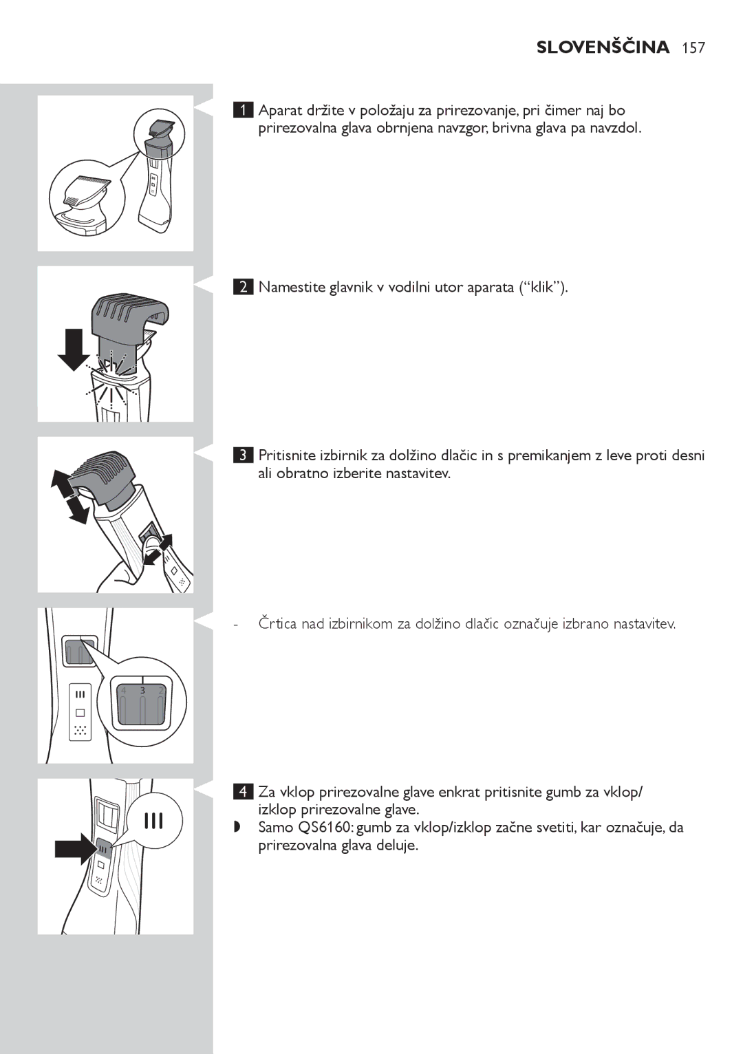 Philips QS6140 manual Slovenščina 