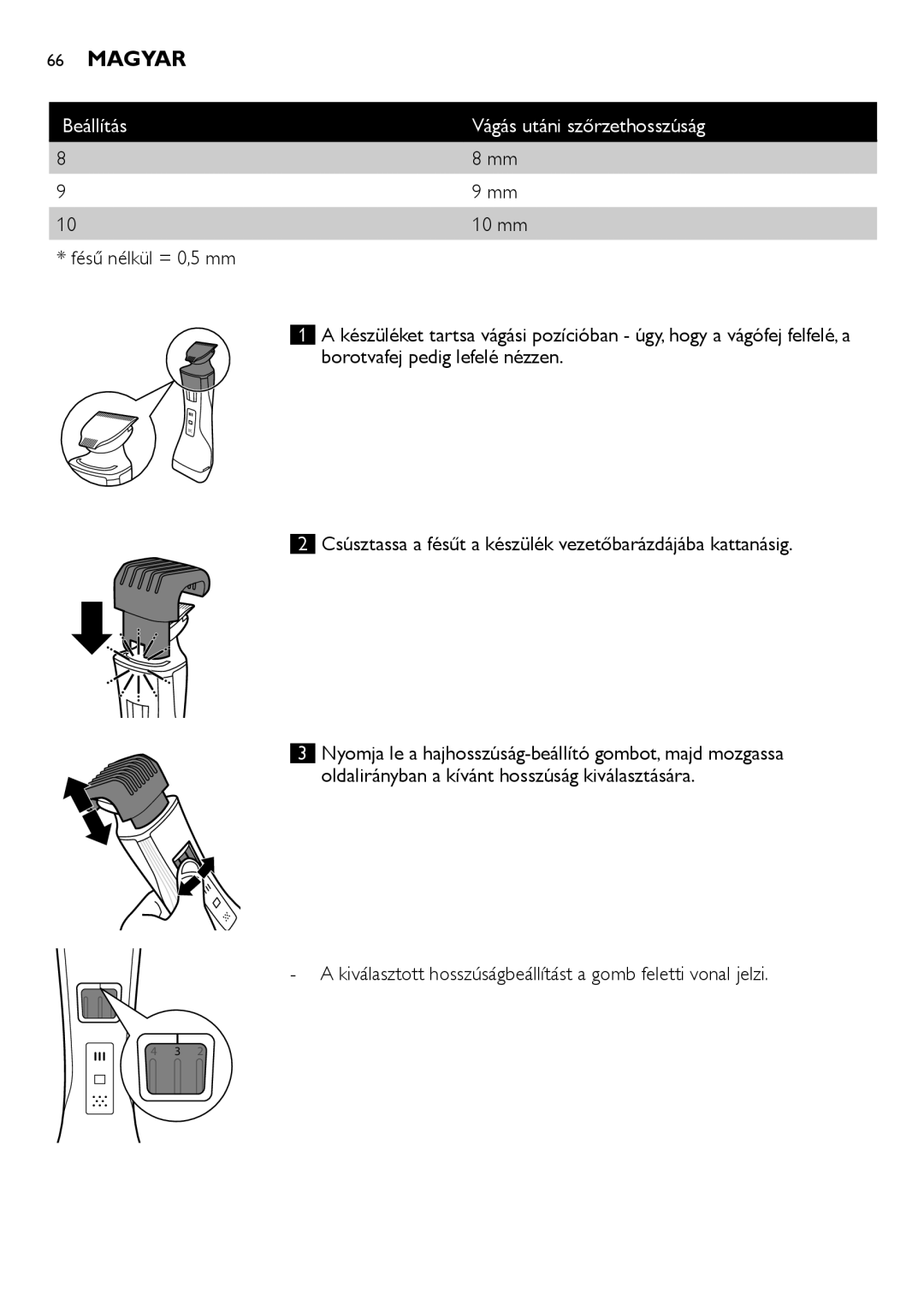 Philips QS6140 manual 10 mm 