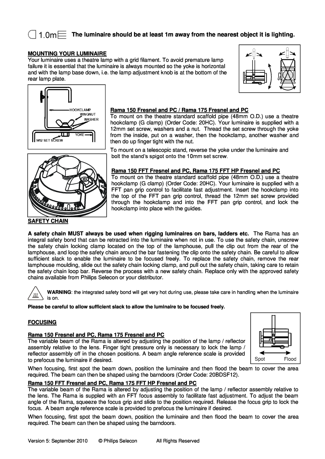 Philips RAMA FRESNEL & PC RANGE operation manual Mounting Your Luminaire 