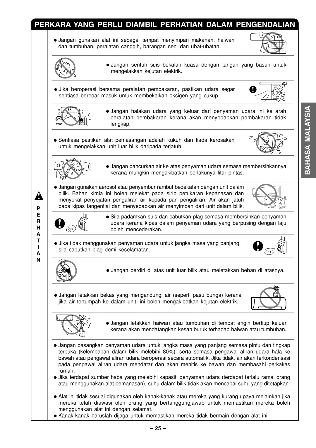 Philips RAC-18C9, RAS-18C9 instruction manual Boleh mencederakan 