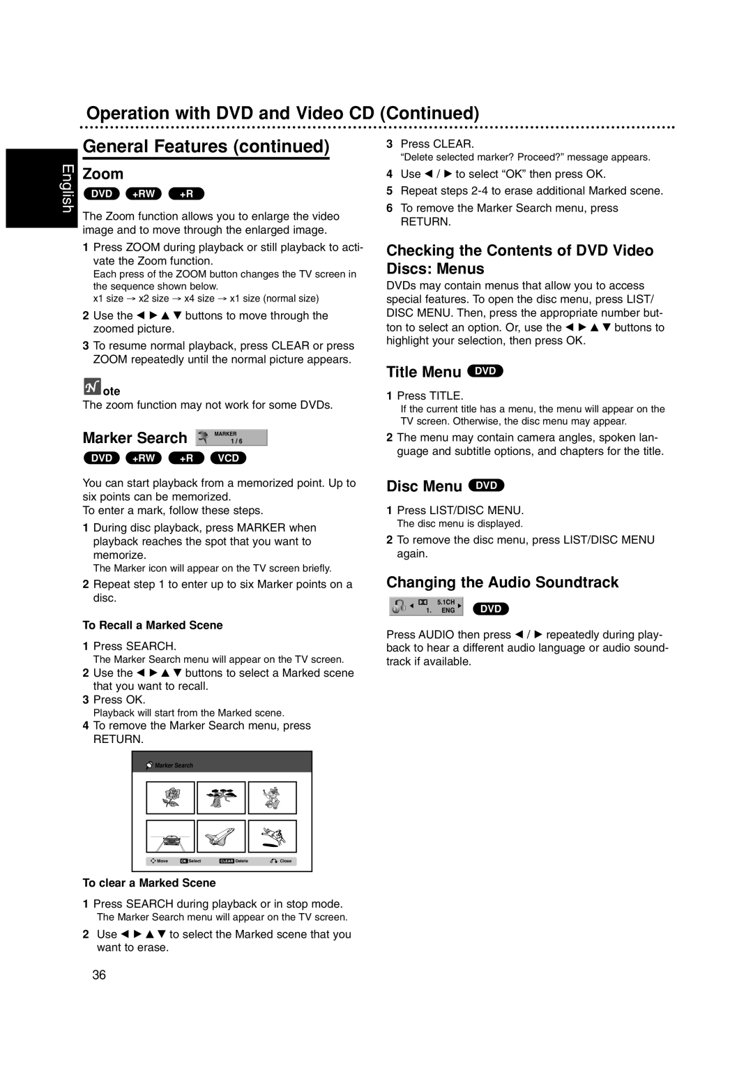 Philips RCP7005TP2L owner manual Marker Search 