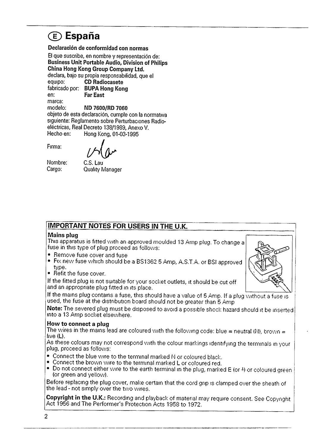 Philips RD 7600 manual 