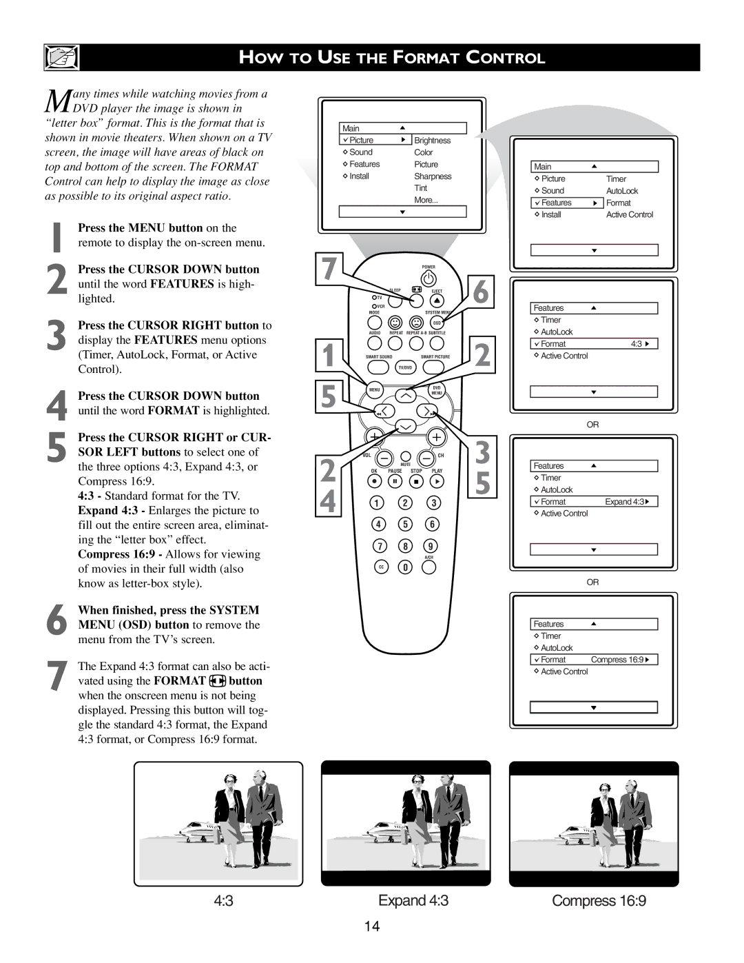 Philips Real Flat TV DVD warranty HOW to USE the Format Control, Timer, AutoLock, Format, or Active Control 