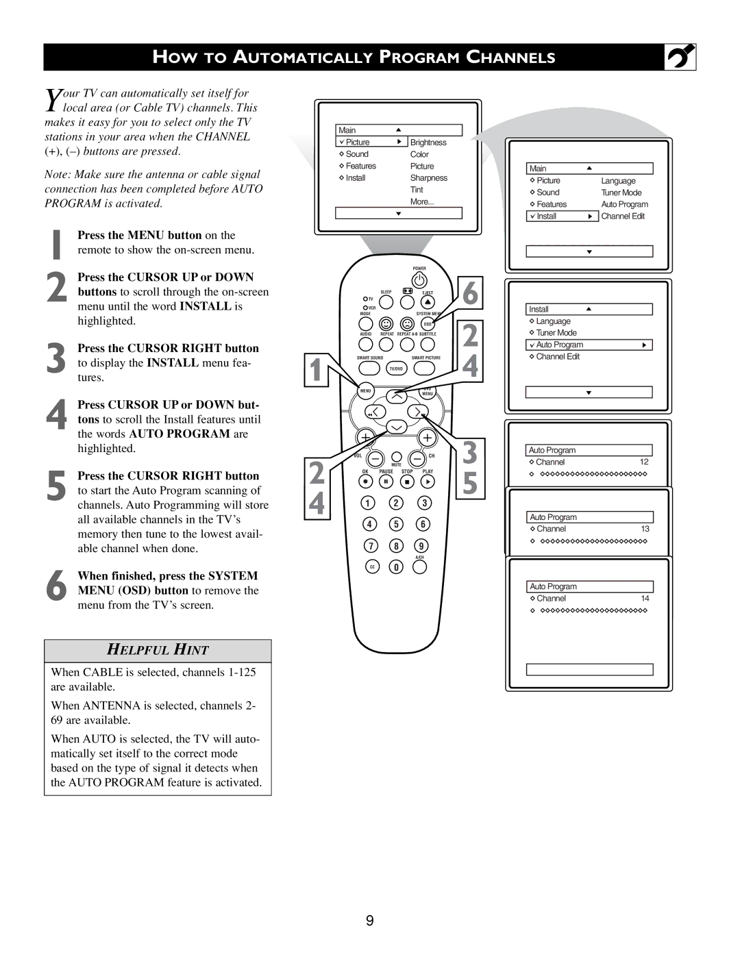 Philips Real Flat TV DVD warranty HOW to Automatically Program Channels 