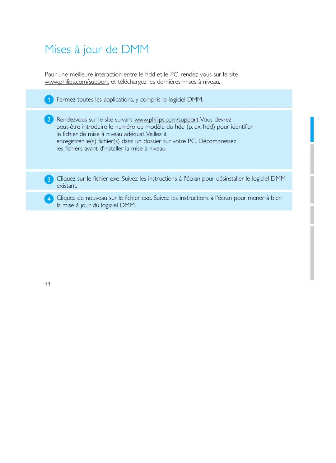 Philips Recording Audio Jukebox user manual Mises à jour de DMM 