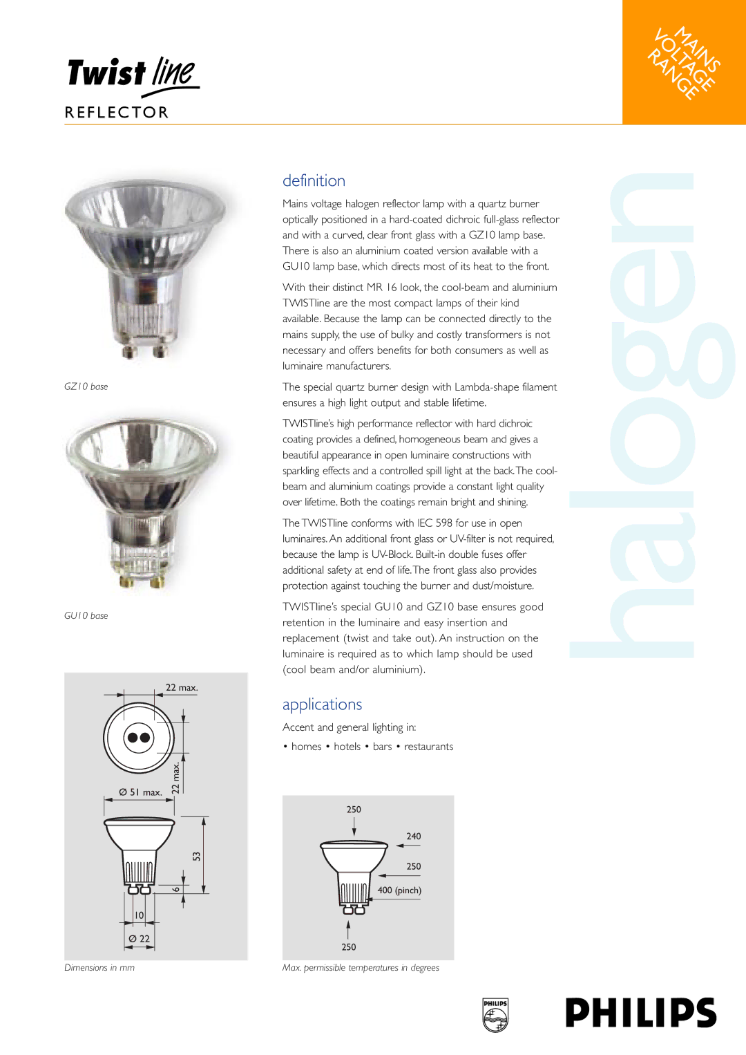 Philips Reflector Lamp dimensions Halogen, Definition, Applications 