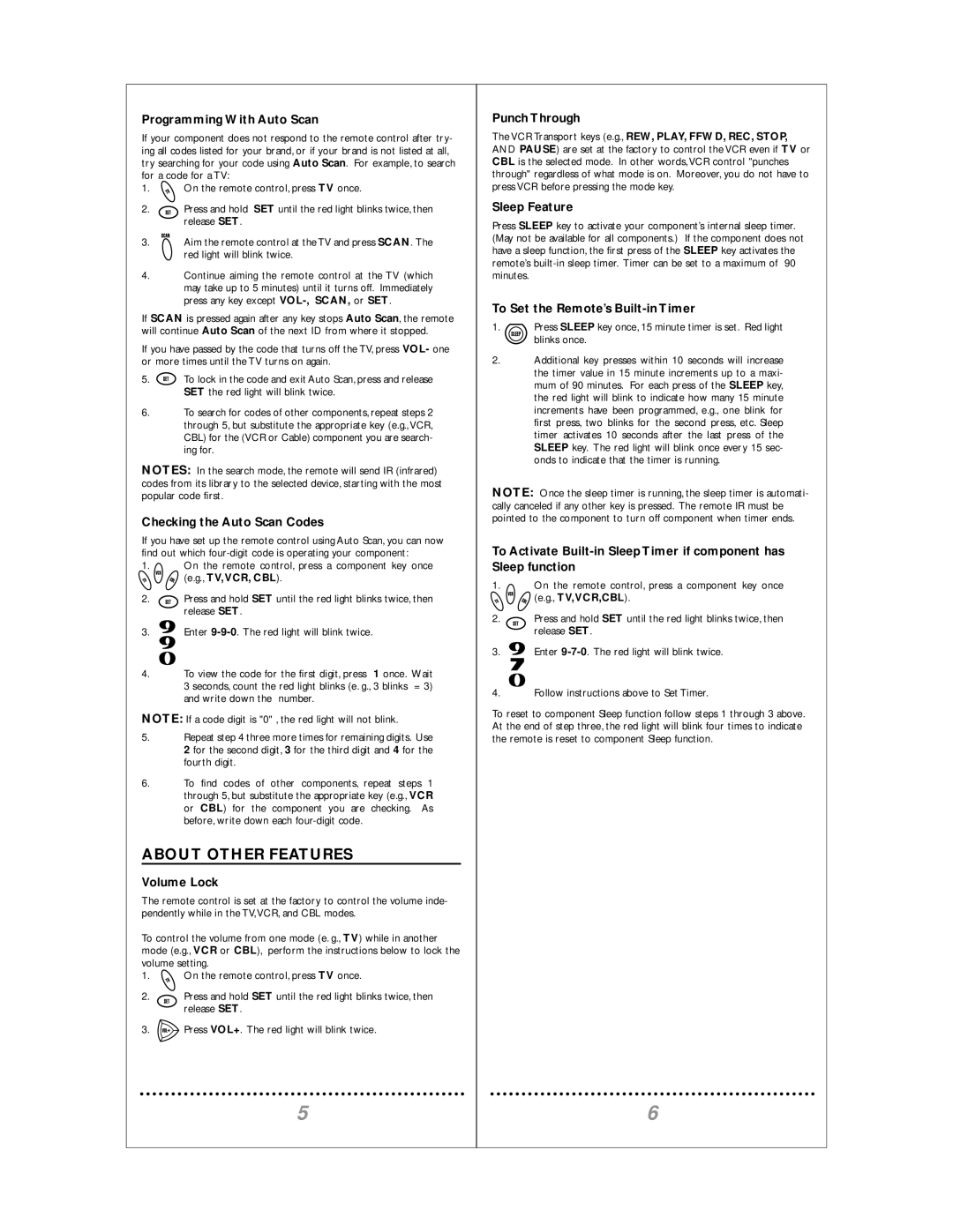 Philips REM110 manual About Other Features 