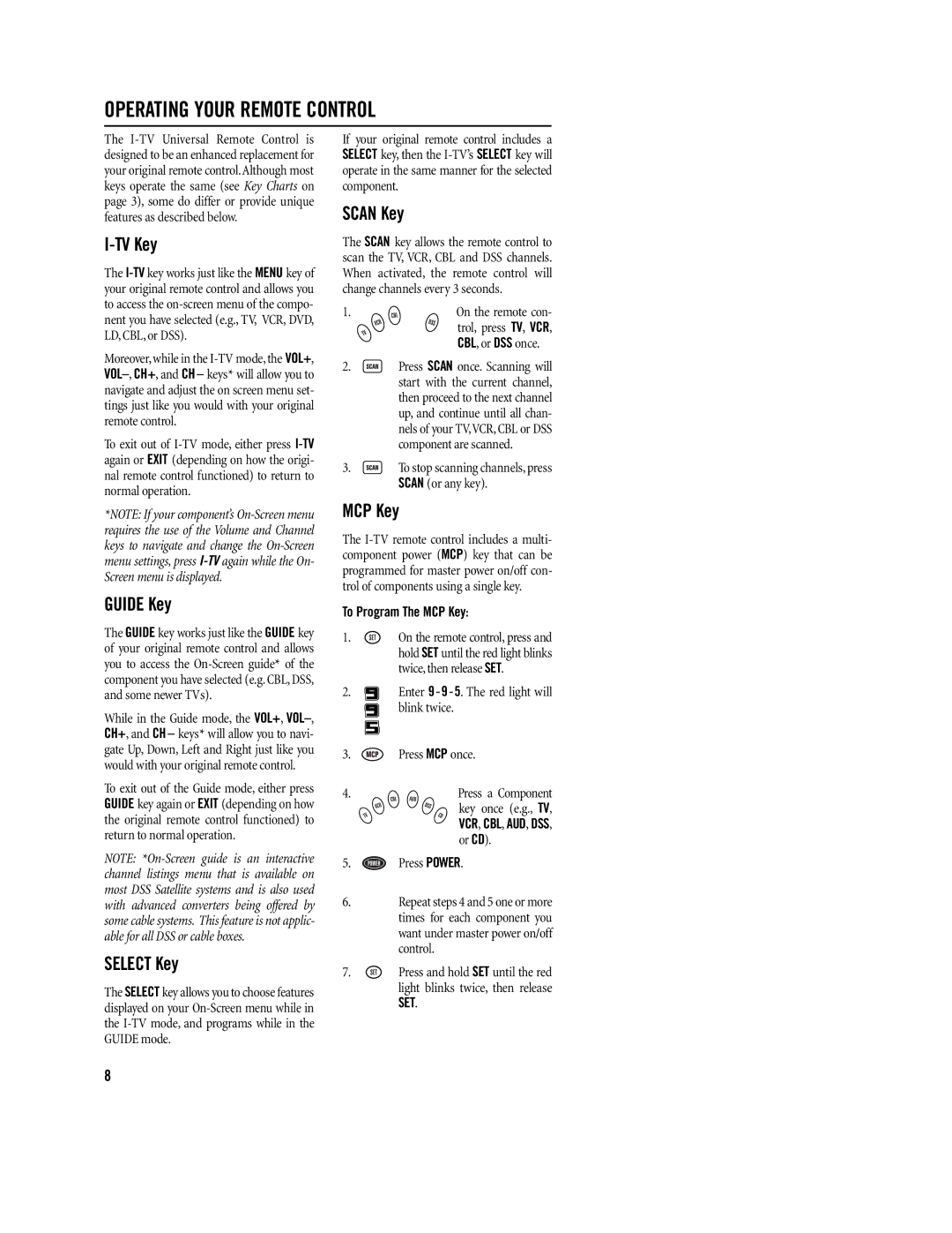 Philips REM380 setup guide Operating Your Remote Control 