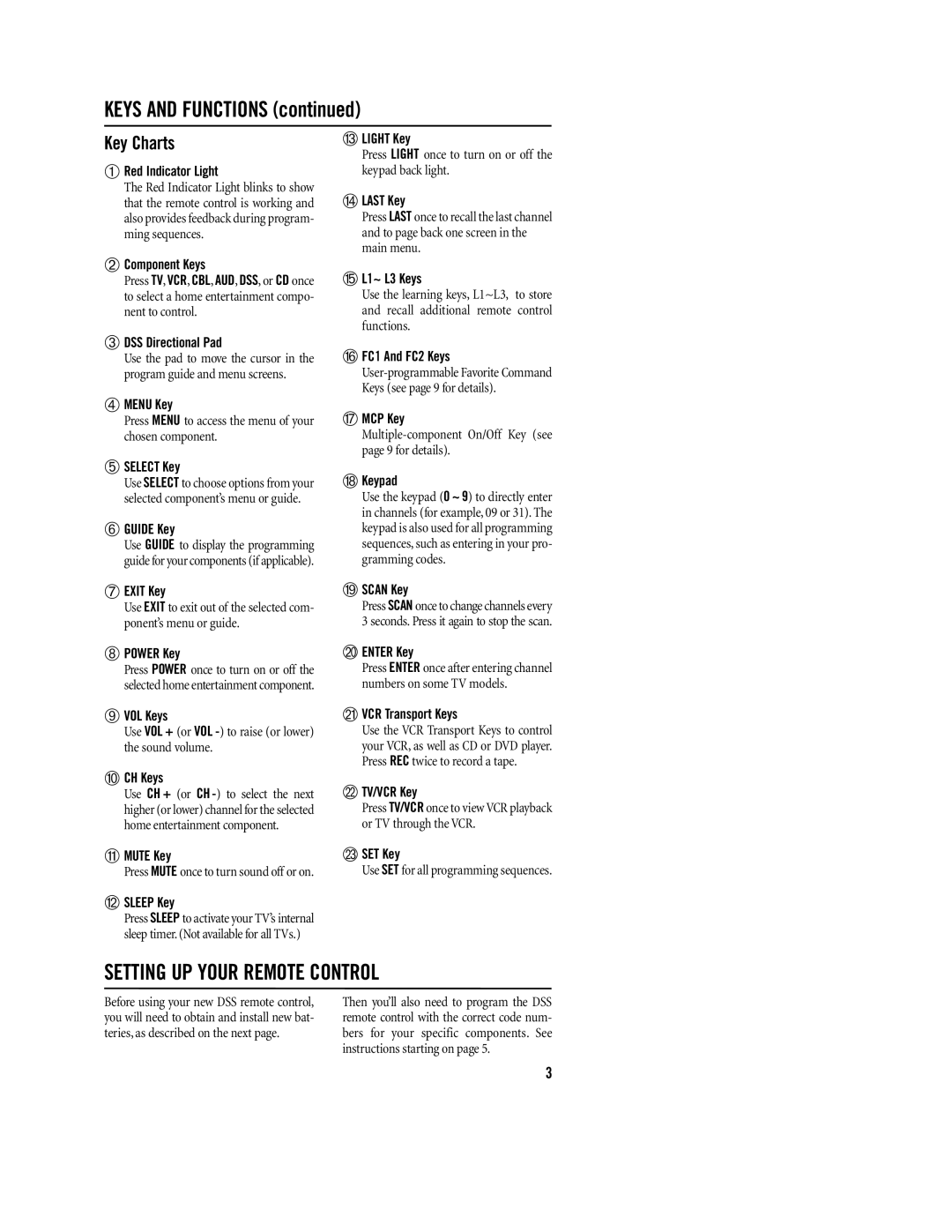 Philips REM400 setup guide Setting UP Your Remote Control, Key Charts 