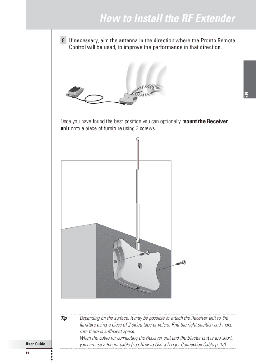 Philips RFX6500, SBC LI910 manual How to Install the RF Extender 